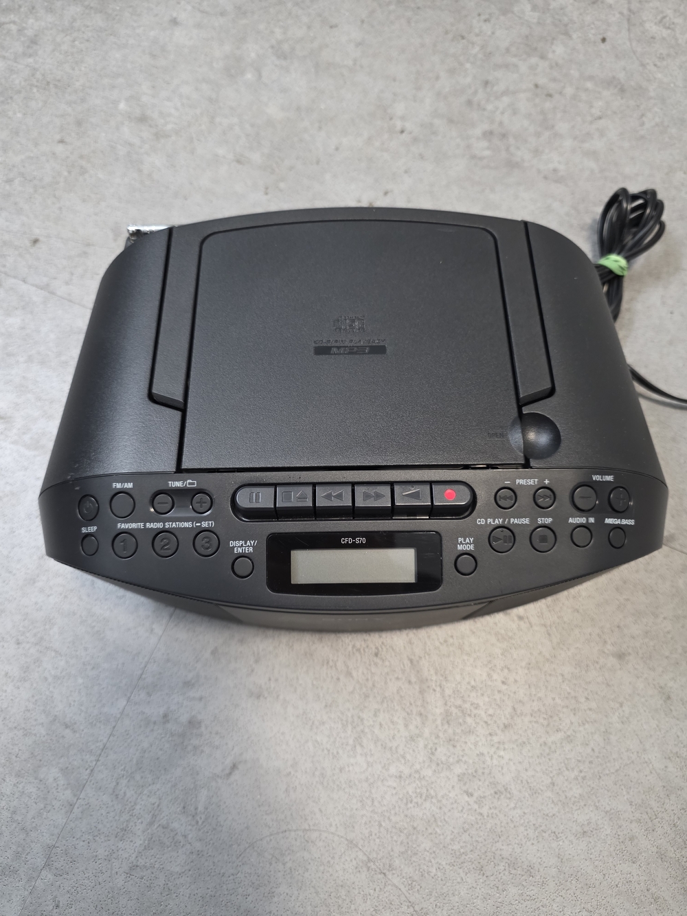 Sony CFD-S70 Portable Boombox CD Cassette AM/FM Radio Tested Clean